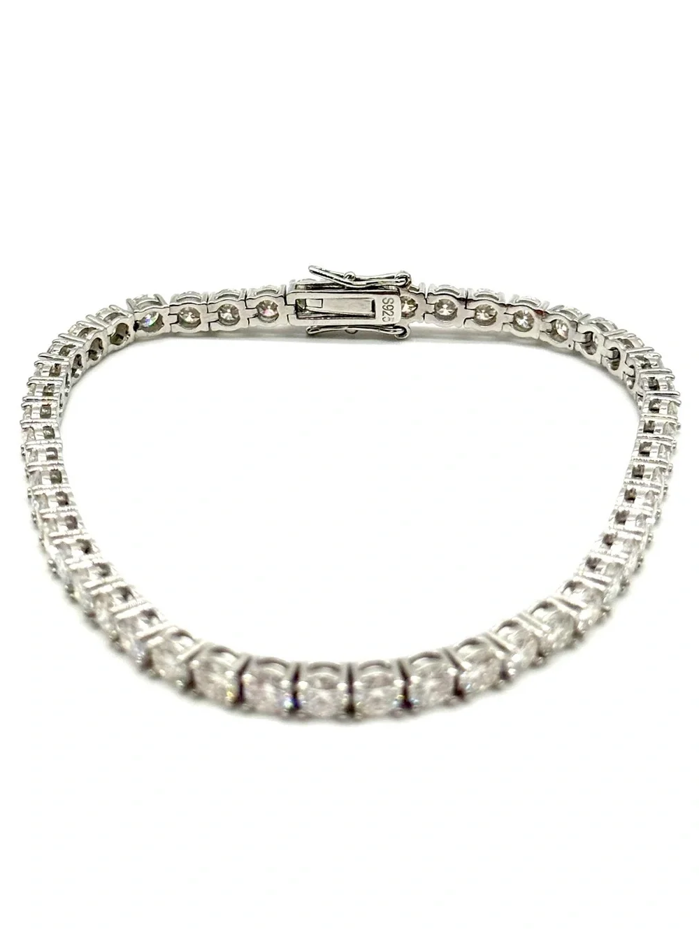 925 Silver, 13.5CTW Moissanite Tennis Bracelet - 7.5